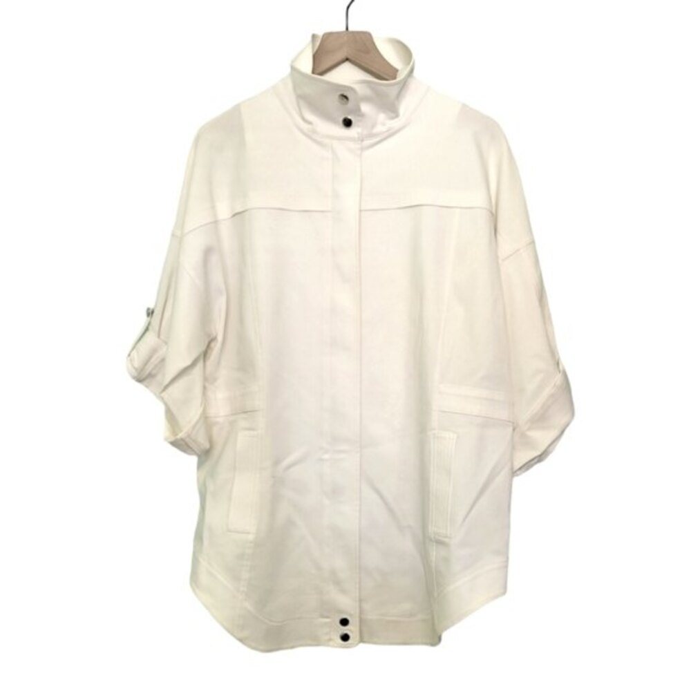 Misook White Lightweight Minimalist Jacket Size Medium
